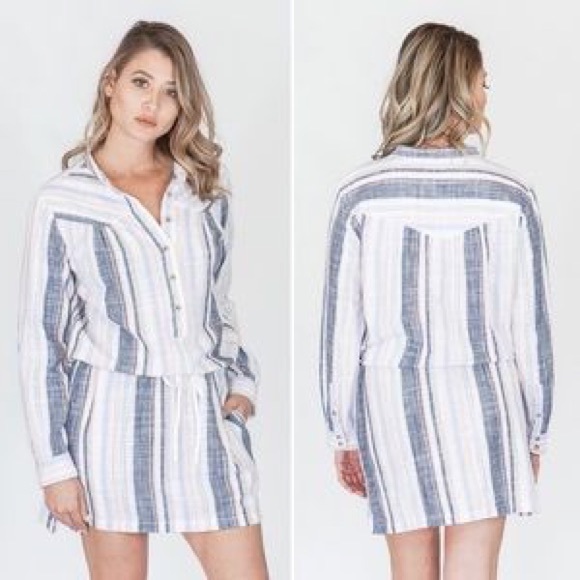 XiRENA Dresses & Skirts - XIRENA EMERSYN DRESS IN HORIZON STRIPES NWT medium